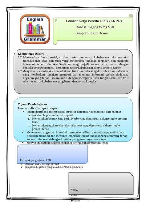 Lkpd Bahasa Indonesia Kelas Semester View Lembar Kerja Peserta Didik Lkpd Jenjang Sd Kelas ...