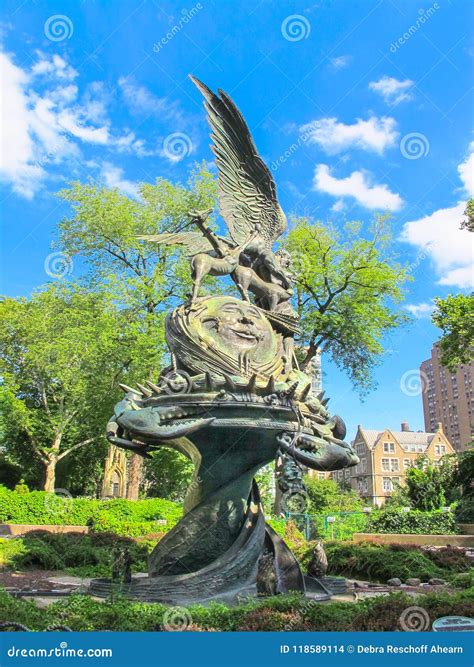 The Peace Fountain at the Cathedral of St. John the Divine, NYC Editorial Stock Image - Image of ...