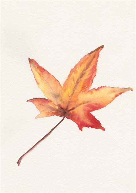 Maple leaf Original watercolor painting still by FrancinaMaria