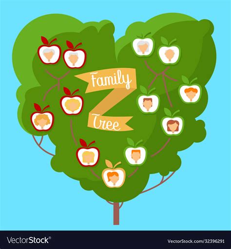 Cartoon color family genealogic tree concept flat Vector Image