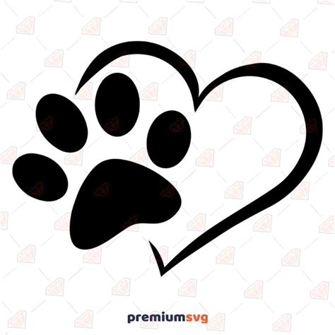 Dog Paw Heart SVG Design File | PremiumSVG