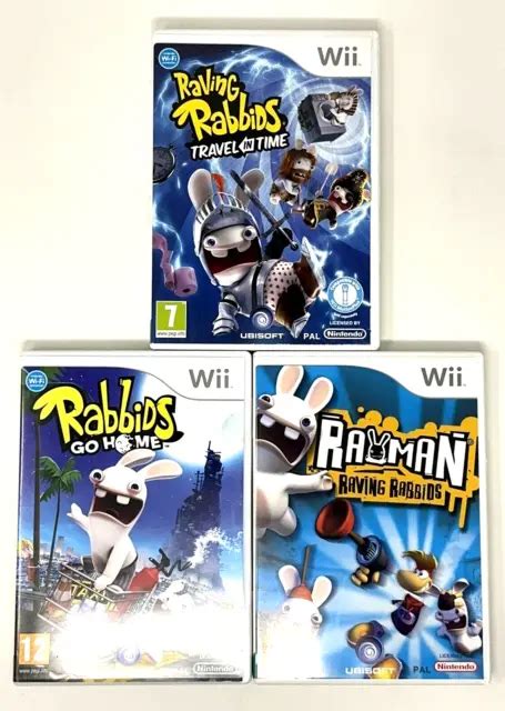 RAYMAN RAVING RABBIDS + Go Home + Travel in Time - Nintendo Wii Game ...