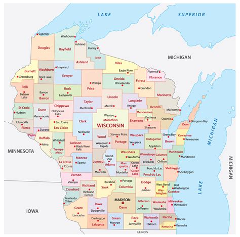 County Map Wisconsin With Cities - Valley Zip Code Map