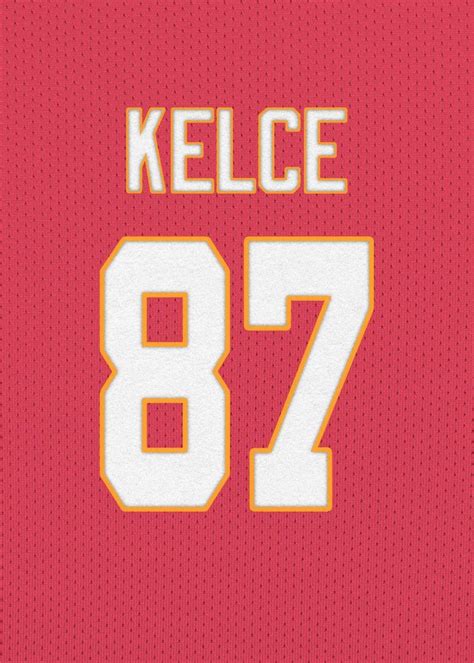 'Travis Kelce 87 Red Jersey' Poster Print by LUONG HUY | Displate ...