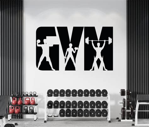 Gym Wall Decal Fitness Wallsticker Gym Wall Decor Sport Motivation ...