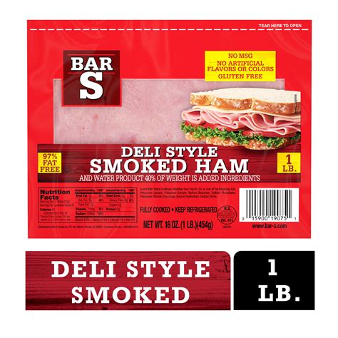 Bar-S Deli Style Smoked Ham Lunch Meat, 16 oz - Walmart.com
