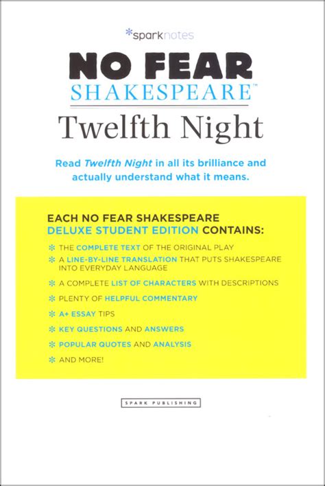 Twelfth Night (No Fear Shakespeare) | Spark Publishing | 9781411479739