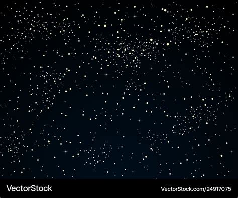 Starry night sky with dark blue glow Royalty Free Vector