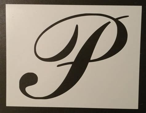 Large Big Script Cursive Letter P - Stencil – My Custom Stencils