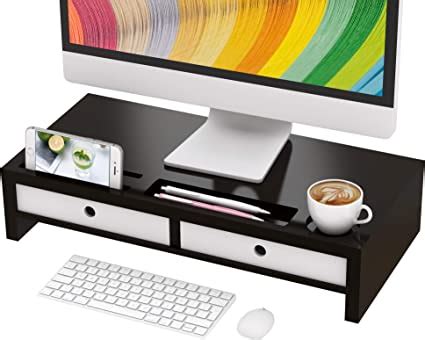 Amazon.com: Bambloom Monitor Stand Riser with Drawer - Desk Shelf ...