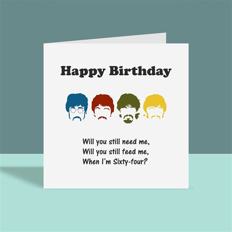 Beatles Lyrics Inspired Birthday Card Greetings Card - Etsy Canada