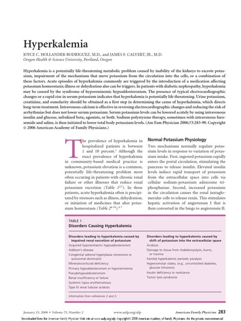 Hyperkalemia | PDF | Potassium | Diet & Nutrition