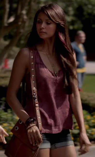 Elena Gilbert and Ecote Silky Jacquard Tank Top | Nina dobrev style ...