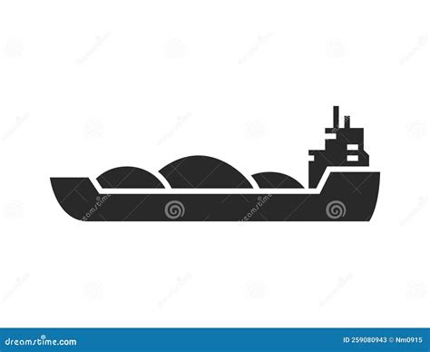 Barge Ship Icon. River Cargo Vessel Symbol. Isolated Vector Image ...