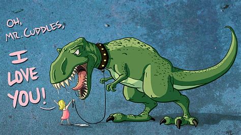 HD wallpaper: cartoons dinosaurs children funny leash tyrannosaurus rex 1920x1080 Entertainment ...