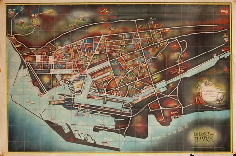 Le Port du Le Havre, Original French Travel Map Poster | David Pollack Vintage Posters