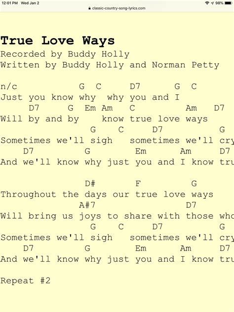 words of love buddy holly chords - Wordslup