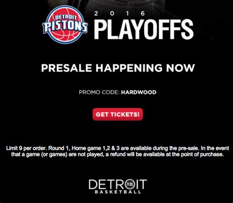 Pistons begin pre-sale for playoff tickets - Detroit Bad Boys