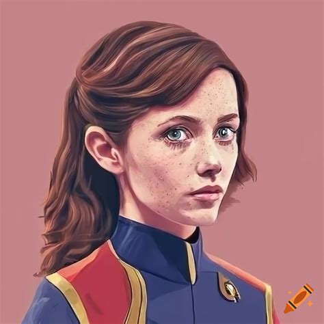 Young emily rudd as a starfleet cadet on star trek discovery, vibrant ...