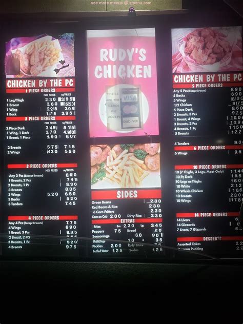 Online Menu of Rudys Chicken Restaurant, Dallas, Texas, 75216 - Zmenu