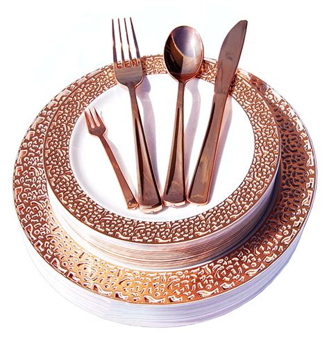 Disposable Plastic Plates Dinner Party Wedding Salad Round Lace Rim Design 150pc - Walmart.com