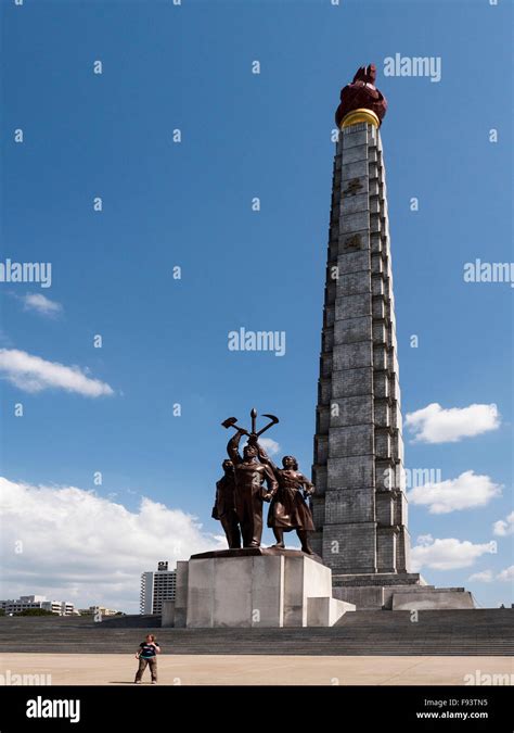 Juche tower, Pyongyang, North Korea, Asia Stock Photo - Alamy