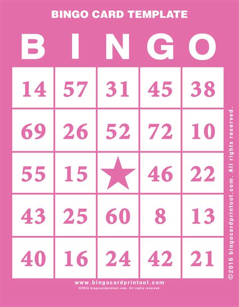 Bingo Card Template - BingoCardPrintout.com