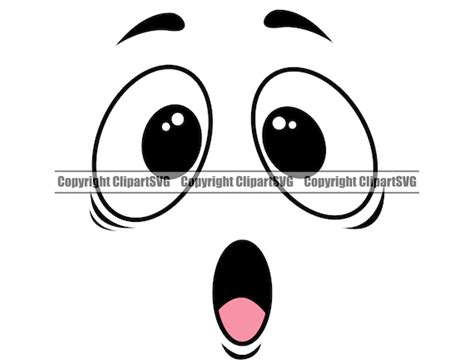 Cartoon Facial Expression Emotion Surprised Shock Eye Mouth - Etsy Canada