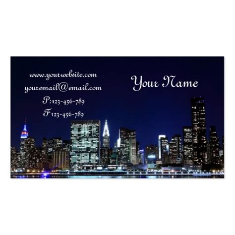 Midtown Manhattan Skyline, New York City Business Card | Zazzle