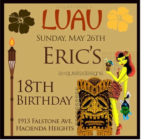 Luau Birthday Invitation - Etsy