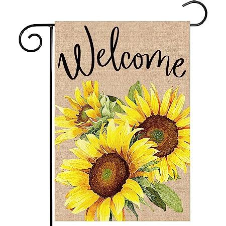 Amazon.com : Surfapans Summer Sunflower Garden Flag 12x18 Inch Double Sided Burlap Outside ...