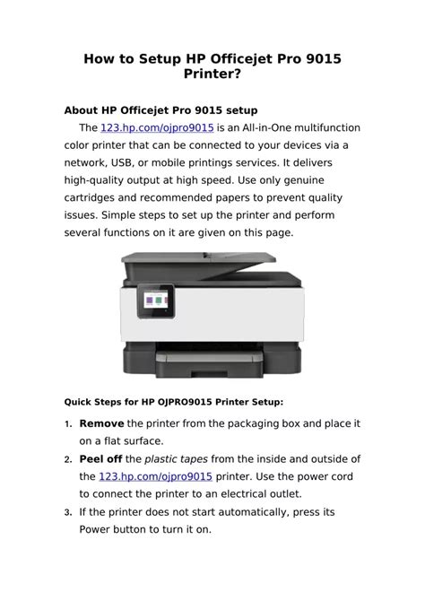 PPT - How to Setup HP Officejet Pro 9015 Printer? PowerPoint ...