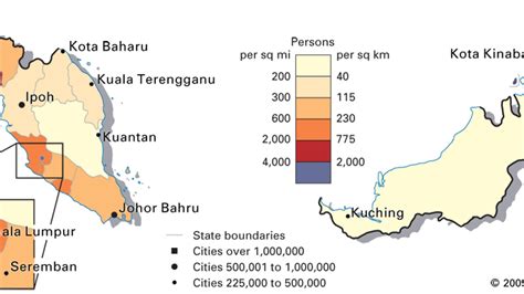 Malaysia Population Density Map