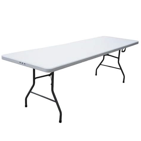 Reviews for Plastic Development Group 8 ft. White Plastic Fold-In-Half Folding Table | Pg 1 ...