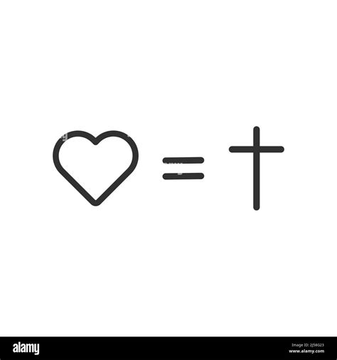 Cross equals love. Christianity symbol. Cross and heart icon vector ...