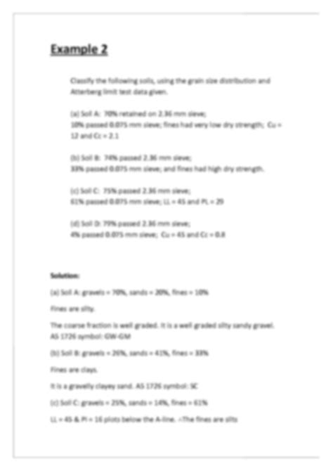 SOLUTION: Soil classification examples - Studypool