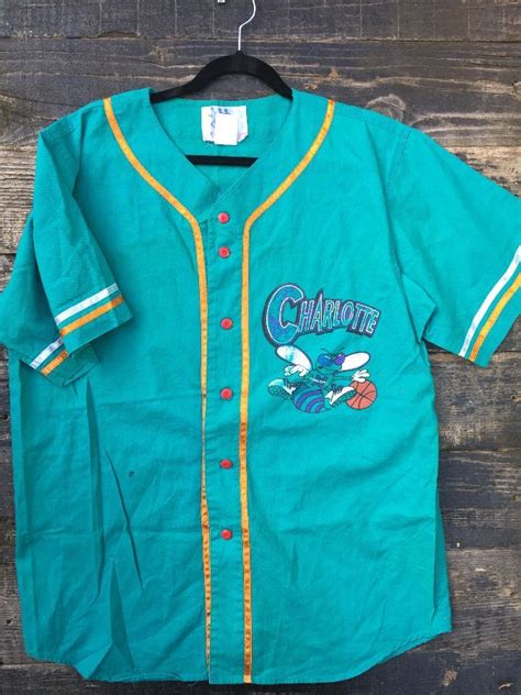 Nba Charlotte Hornets Button-up Baseball Style Jersey | Boardwalk Vintage