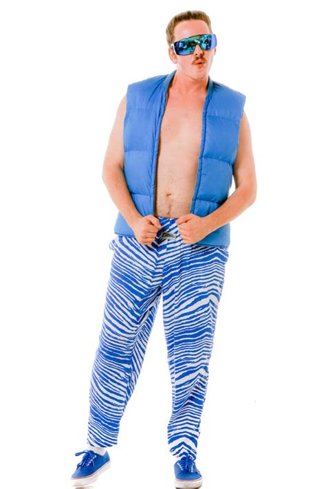 Men's White and Blue Zubaz Pants | The Blue Zebra Power Pants