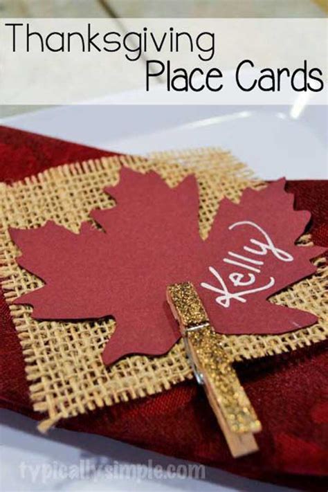 24 Simple DIY Ideas for Thanksgiving Place Cards - WooHome