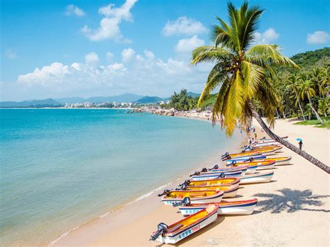 China Sanya beautiful beach palm speedboat Preview | 10wallpaper.com