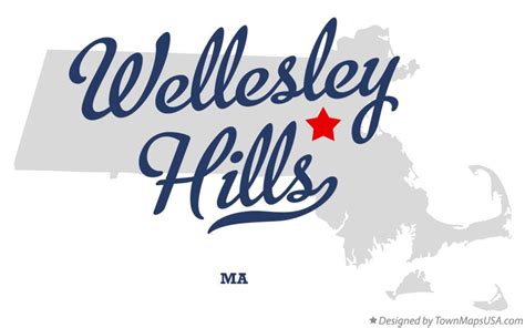 Map of Wellesley Hills, MA, Massachusetts