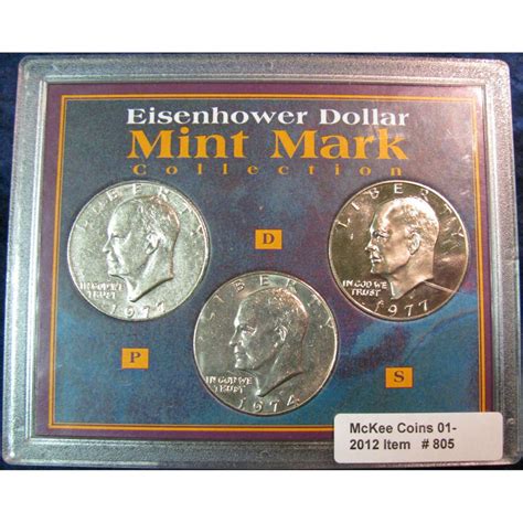 805. Eisenhower Dollar Mint Mark Collection. P, D & S Proof.