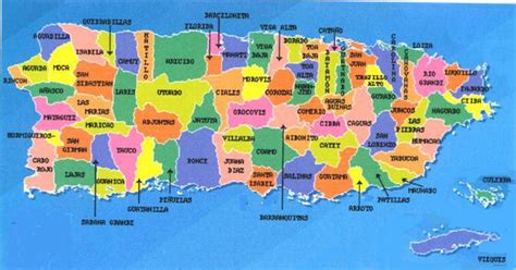 Map of Puerto Rico with Major Cities and Roads