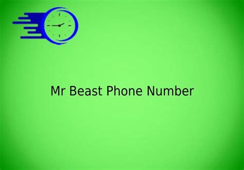 Mr Beast Phone Number - Time Fores