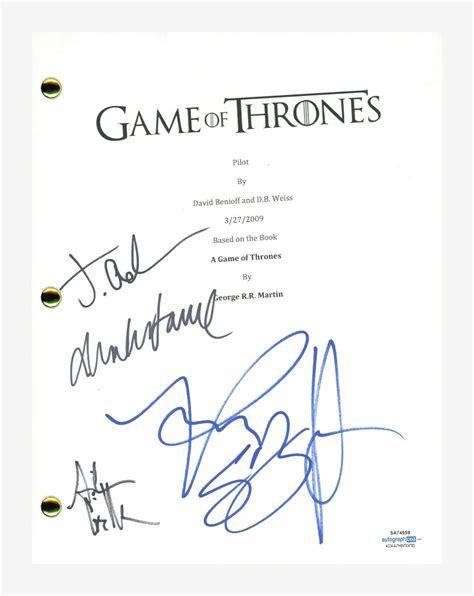 Game of Thrones Cast Signed Pilot Script x5 Sean Bean Dance Gillen Hivju +1 ACOA | Autographia