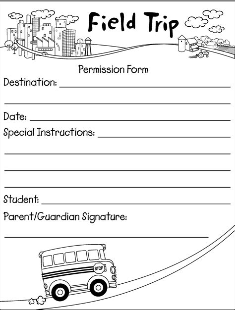 Printable Field Trip Permission Slip