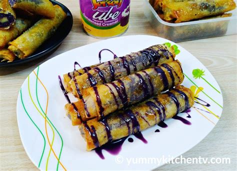 Ube Turon Malagkit - Yummy Kitchen | Recipe | Ube, Turon, Interesting ...