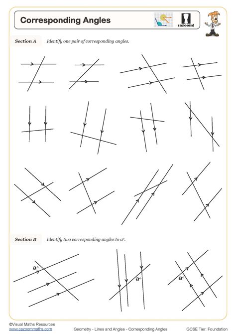 Corresponding Angles Worksheet | Printable PDF Worksheets