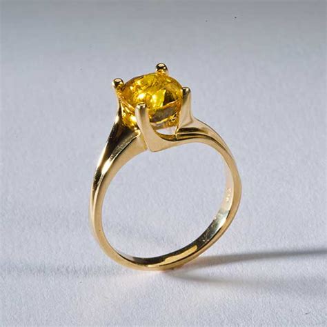 Yellow Sapphire Ring in 14k Gold-California Collectors