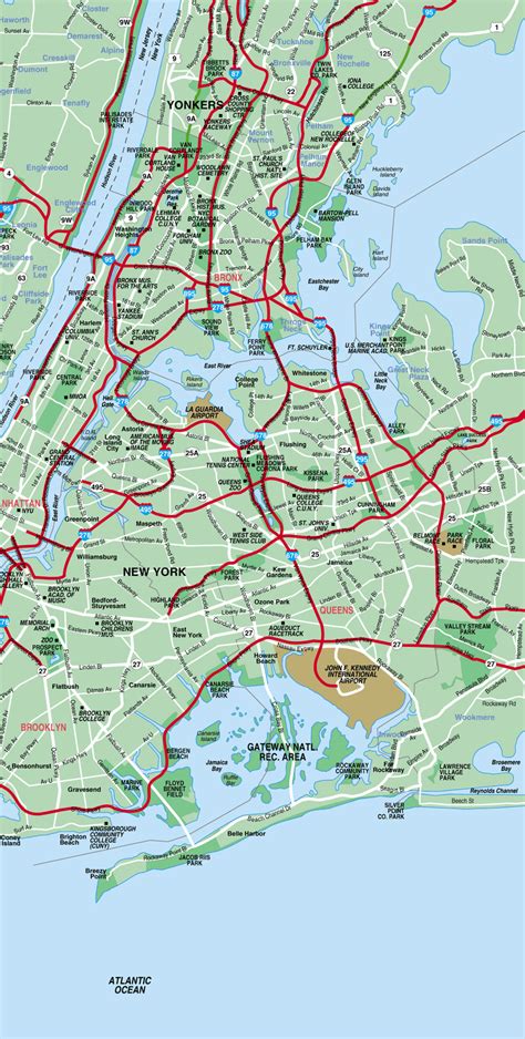 Eastern Section of NYC | New york city map, Map, New york city